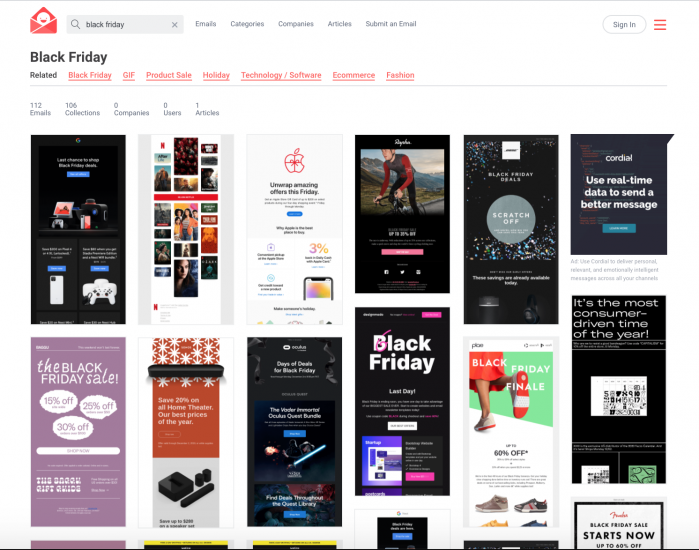 black friday newsletters